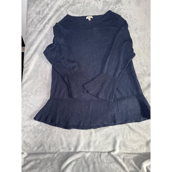 Style & Co Womens size 1X Navy Ribbed Trim Long Sleeve Sweater - Picture 8 of 16
